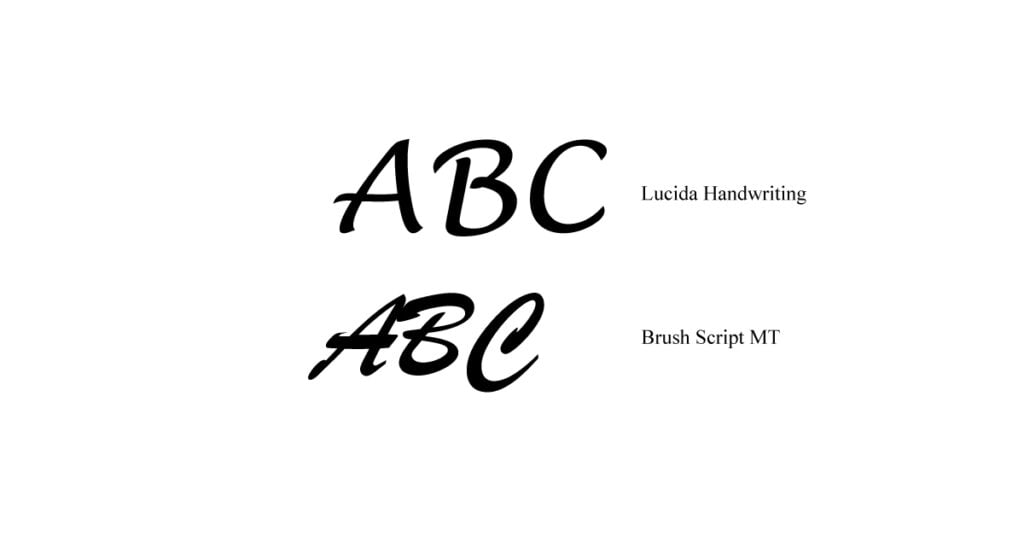 Cursive-Font Typography