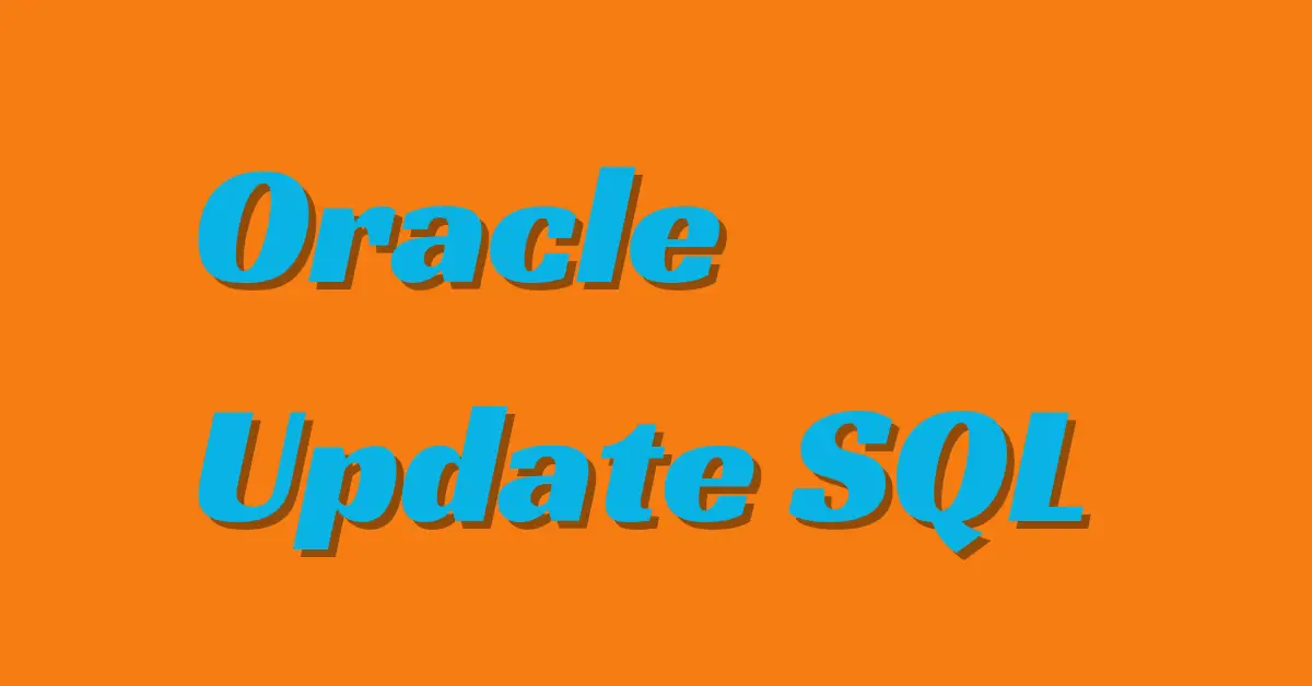 Oracle Update SQL