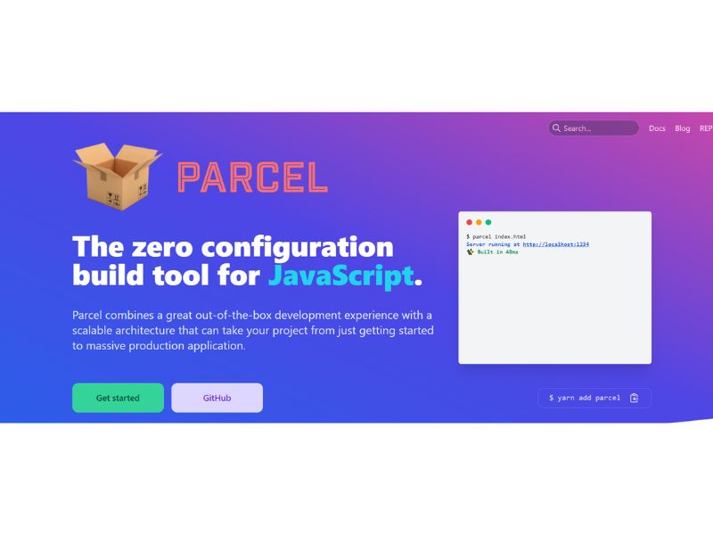 Parcel is a fast, zero-configuration web application bundler. It's designed to work out of the box without configuration, providing faster build times than alternatives like Webpack.