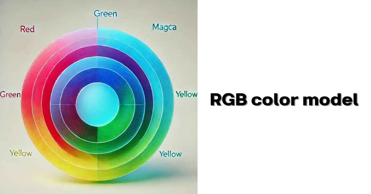 Diagram showing the RGB color model with overlapping red, green, and blue lights creating white in the center make image