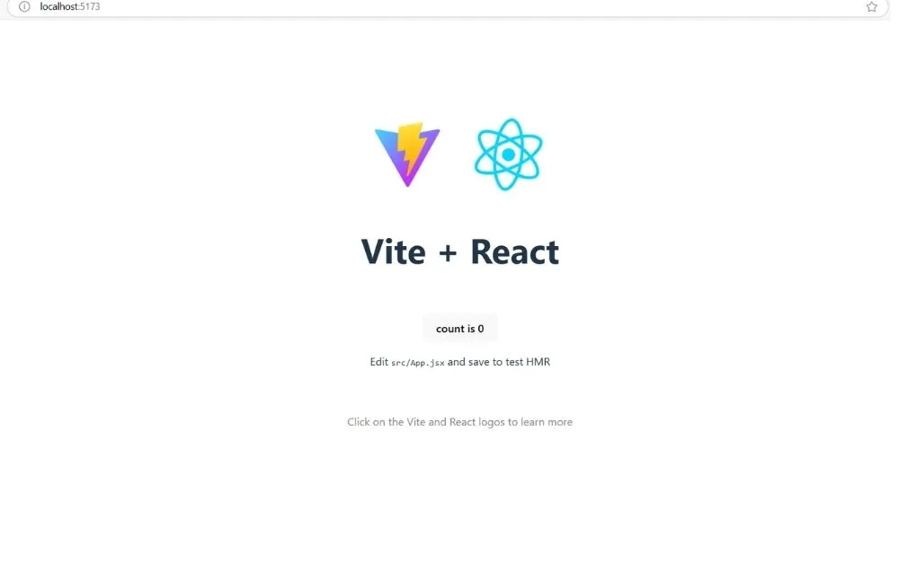 localhost example vite with react