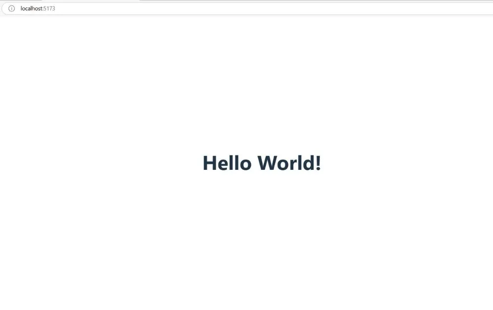 Hello World text styled with Tailwind CSS displayed in a browser view.