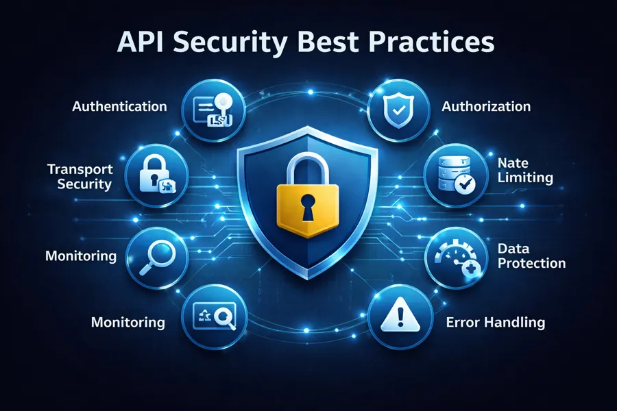 APIs expose application logic and data directly to the internet. Unlike traditional web apps, APIs are designed for automation, which makes security failures scale fast. Effective API security focuses on identity, transport, validation, and monitoring.